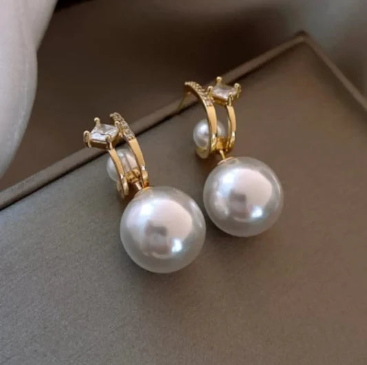 Gold-plated brass drop earrings