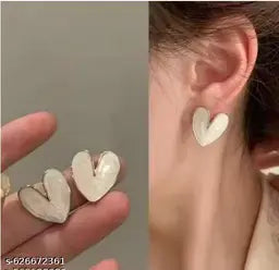 El Regalo vintage style enamel heart stud earrings