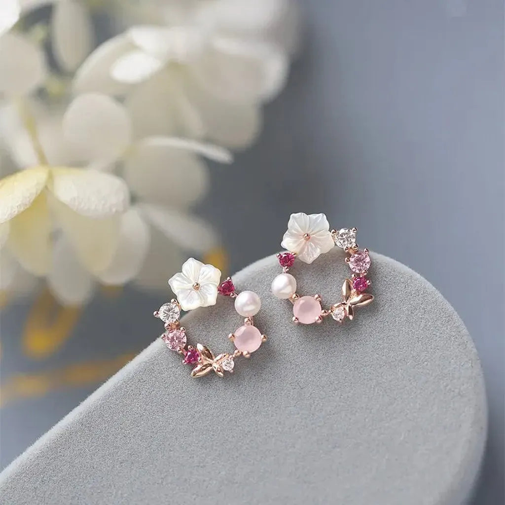Floral wreath studs