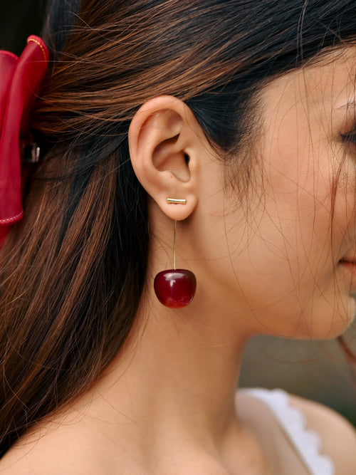 Cherry-shaped dangle earrings