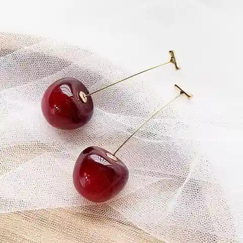 Cherry-shaped dangle earrings