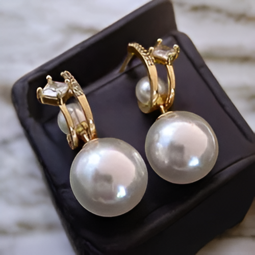 Gold-plated brass drop earrings